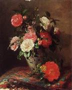 unknow artist, Floral, beautiful classical still life of flowers 026